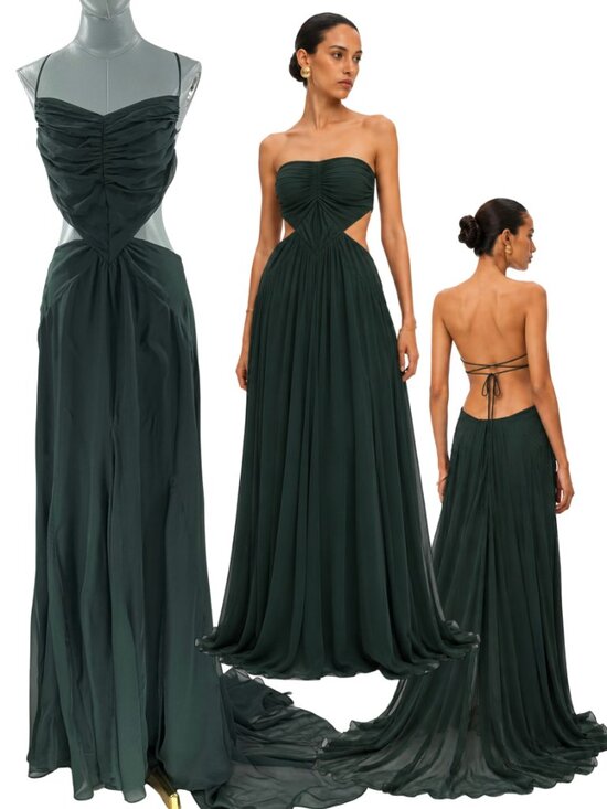cult gaia Dresses & Skirts - 🆕 CULT GAIA 🧿 NWOT Aphea Silk Cut Out Backless Dress, Forest Green - Sz US 4